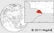 Blank Location Map of Yiwu, highlighted country