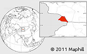 Blank Location Map of Yiwu, highlighted parent region