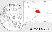 Blank Location Map of Yiwu