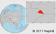 Gray Location Map of Yiwu