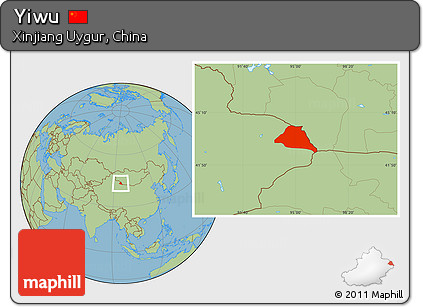 Savanna Style Location Map of Yiwu