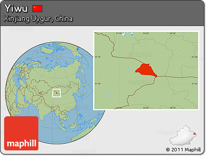 Savanna Style Location Map of Yiwu