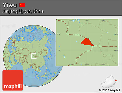 Savanna Style Location Map of Yiwu