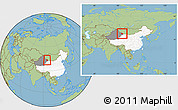 Savanna Style Location Map of Yiwu, highlighted country, highlighted parent region, within the entire country