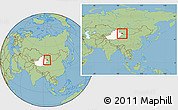 Savanna Style Location Map of Yiwu, highlighted parent region, within the entire country