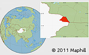Savanna Style Location Map of Yiwu, highlighted parent region