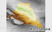 Physical Map of Yiwu, desaturated