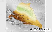 Physical Map of Yiwu, lighten, desaturated