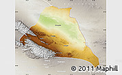 Physical Map of Yiwu, lighten, semi-desaturated