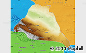 Physical Map of Yiwu, political outside