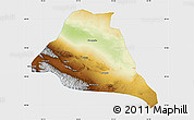 Physical Map of Yiwu, single color outside