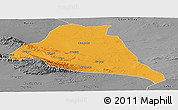 Political Panoramic Map of Yiwu, desaturated