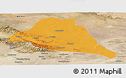 Political Panoramic Map of Yiwu, satellite outside