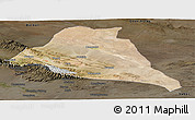 Satellite Panoramic Map of Yiwu, darken