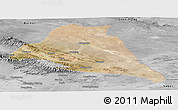 Satellite Panoramic Map of Yiwu, desaturated