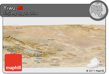 Satellite Panoramic Map of Yiwu