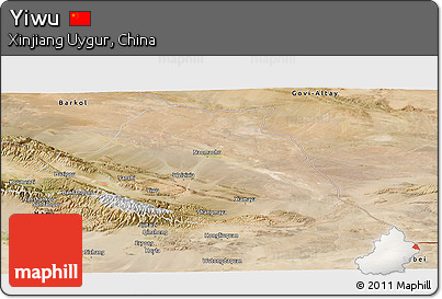 Satellite Panoramic Map of Yiwu