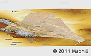 Satellite Panoramic Map of Yiwu, physical outside