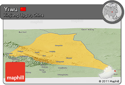 Savanna Style Panoramic Map of Yiwu