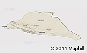 Shaded Relief Panoramic Map of Yiwu, cropped outside