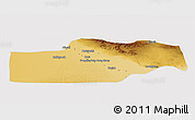 Physical 3D Map of Yuli, cropped outside