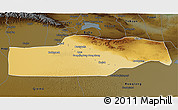 Physical 3D Map of Yuli, darken