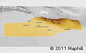 Physical 3D Map of Yuli, lighten, desaturated
