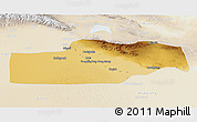 Physical 3D Map of Yuli, lighten