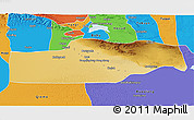 Physical 3D Map of Yuli, political outside