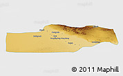 Physical 3D Map of Yuli, single color outside