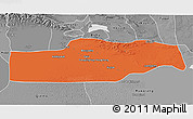 Political 3D Map of Yuli, desaturated
