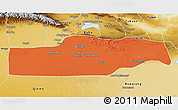 Political 3D Map of Yuli, physical outside