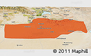 Political 3D Map of Yuli, satellite outside