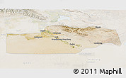 Satellite 3D Map of Yuli, lighten