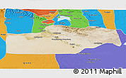 Satellite 3D Map of Yuli, political outside