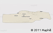 Shaded Relief 3D Map of Yuli, cropped outside