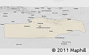 Shaded Relief 3D Map of Yuli, desaturated