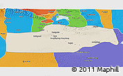 Shaded Relief 3D Map of Yuli, political outside