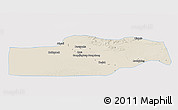 Shaded Relief 3D Map of Yuli, single color outside