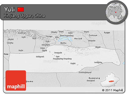 Silver Style 3D Map of Yuli