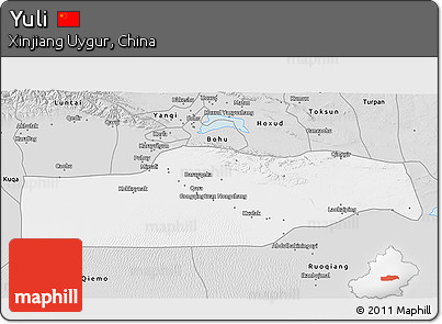 Silver Style 3D Map of Yuli