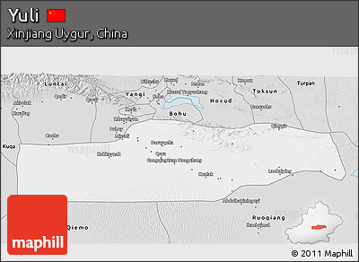Silver Style 3D Map of Yuli