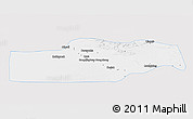 Silver Style 3D Map of Yuli, single color outside
