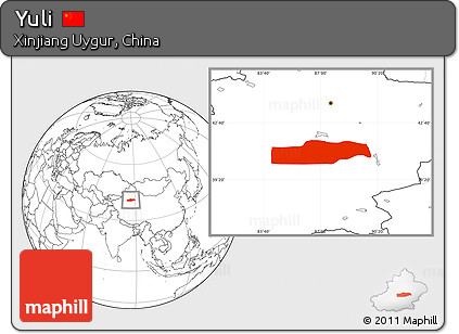 Blank Location Map of Yuli