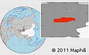 Gray Location Map of Yuli, highlighted country, highlighted parent region