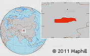Gray Location Map of Yuli