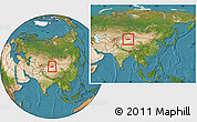 Satellite Location Map of Yuli, within the entire country