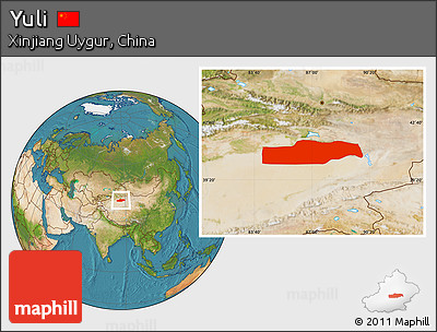 Satellite Location Map of Yuli
