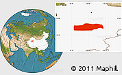 Satellite Location Map of Yuli, highlighted country