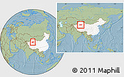 Savanna Style Location Map of Yuli, highlighted country, within the entire country, hill shading